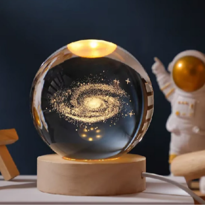 3D Color Changing LED Crystal Ball – Galaxy